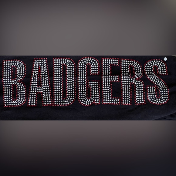 Wisconsin Badgers Long Sleeve Crewneck with Rhinestones | Recycled Karma | M/L - Picture 6 of 15